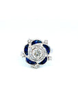 1.56 Carat Diamond Sapphire Cluster Ring 18K Gold