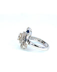 1.56 Carat Diamond Sapphire Cluster Ring 18K Gold