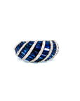 4.32 Carat Sapphire and Diamond Cluster Ring, Size 7
