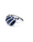 4.32 Carat Sapphire and Diamond Cluster Ring, Size 7