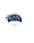 4.32 Carat Sapphire and Diamond Cluster Ring, Size 7