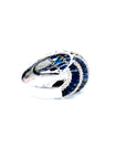4.32 Carat Sapphire and Diamond Cluster Ring, Size 7