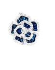 7.80 Carat Diamond and Blue Sapphire 18K Gold Ring, Size 6.5