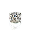 5.6 carat Deco Style Diamond Sapphire Ring