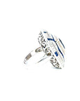 5.6 carat Deco Style Diamond Sapphire Ring