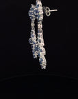 24 Carats Blue Sapphire and 4 Carats Diamond Drop Earring Earring