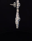 24 Carats Blue Sapphire and 4 Carats Diamond Drop Earring Earring