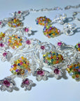 56 Carat Multi-Colored Sapphire and Diamond Necklace and Earring Set - 3 Pieces