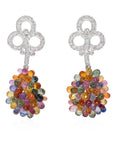 56 Carat Multi-Colored Sapphire and Diamond Necklace and Earring Set - 3 Pieces