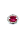 11 Carat Natural Ruby Ring and 2.3 carat Diamond Cocktail Ring, Size 6