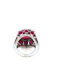 11 Carat Natural Ruby Ring and 2.3 carat Diamond Cocktail Ring, Size 6