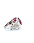 11 Carat Natural Ruby Ring and 2.3 carat Diamond Cocktail Ring, Size 6