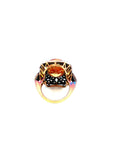 12.90 Carat Antique Oval Yellow Sapphire Diamond Ring in 18K Gold, Size 8