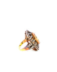 12.90 Carat Antique Oval Yellow Sapphire Diamond Ring in 18K Gold, Size 8