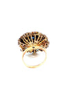 6.10 Carat Multi Sapphire and Diamond Cluster Antique Style Ring, Size 6.5