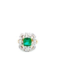 1.90 Carat Suare Emerald 18K Gold Ring, Size 6.25