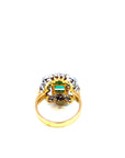 1.90 Carat Suare Emerald 18K Gold Ring, Size 6.25