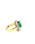 1.90 Carat Suare Emerald 18K Gold Ring, Size 6.25