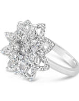 1.45 Carat Rose cut 0.43 Carat Round Diamond Lilotus Ring 18K Gold, Size 6.25