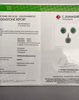 6.27 Carat Emerald and 4.27 carat Diamond Pendant and Earring