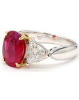 2.80 Carat Burma Ruby & Diamond Platinum Ring, Size 6.5
