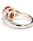 2.80 Carat Burma Ruby & Diamond Platinum Ring, Size 6.5