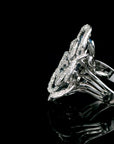 7.80 Carat Diamond and Blue Sapphire 18K Gold Ring, Size 6.5