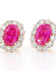 11.80 Carat Natural Unheated Burmese Rubies and Diamond Earrings