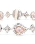 GIA Certifies Natural Fancy Pink Color Diamond Bracelet