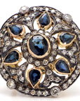 2.57 Carat Blue Sapphire and Diamond Gold Ring, Size 7.75