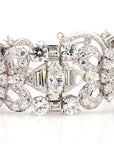 5.5 Carat Blue Sapphire and 1.5 Carat Diamond Art Deco Platinum Bracelet