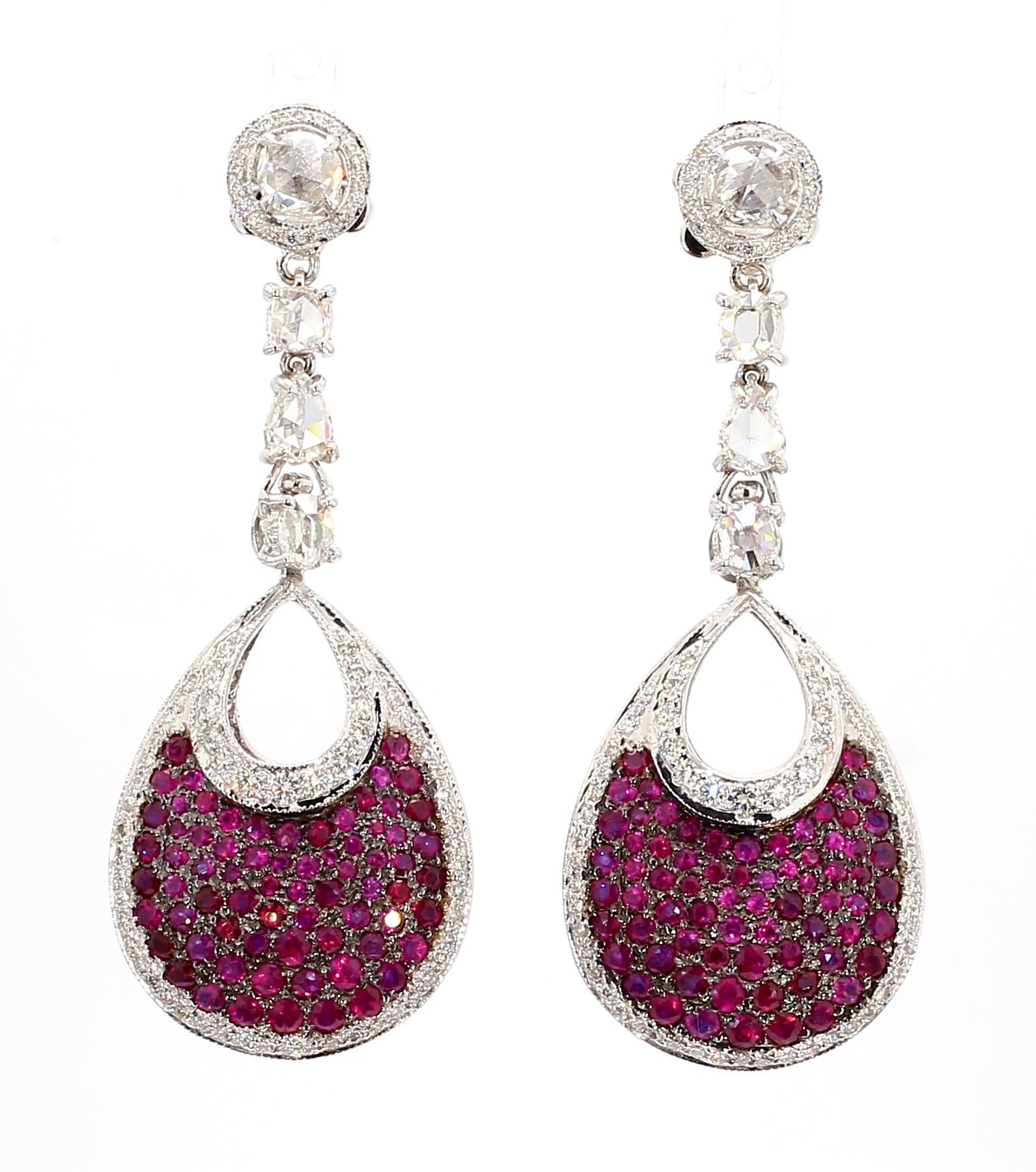 16 Carat Natural Ruby, Sapphir and 4.42 Carat Diamond Two Sided