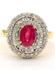 Ruby and Diamond Halo Ring