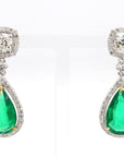 9 Carat Zambian Emerald and 1.01 Carat Diamond Ring in 18K Gold - 2 Pieces