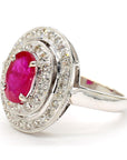Ruby and Diamond Halo Ring