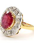 Ruby and Diamond Halo Ring