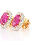 11.80 Carat Natural Unheated Burmese Rubies and Diamond Earrings