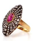 1.30 Carat Ruby and 2.10 Diamond Ring