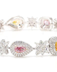 GIA Certified Natural Fancy Orange and Pink Diamond Bracelet