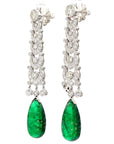 26 Carat Natural Certified Zambian Emerald Earrings