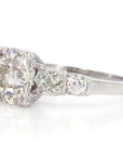 Art Deco 2.3 Carat Old Euro Diamond and Platinum Ring, Size 7