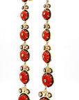 1.91 Carat Diamond and Coral 14K Gold Drop Earrings - 2 Pieces