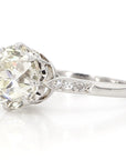 2.54 Carat Solitaire Diamond Platinum Ring, Size 4.5