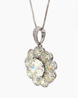 6.03 Carat Center Diamand & 10 Carat Old Euro Diamond Pendant in 18K Gold