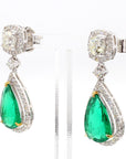 9 Carat Zambian Emerald and 1.01 Carat Diamond Ring in 18K Gold - 2 Pieces