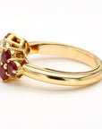 1.70 Carat Old Euro Diamond and Ruby 18K Gold Ring 7.60 Gram