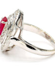 Ruby and Diamond Halo Ring