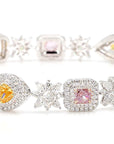 GIA Certified Natural Fancy Orange and Pink Diamond Bracelet