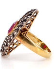 1.30 Carat Ruby and 2.10 Diamond Ring