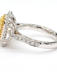 2.01 Carat Natural Fancy Yellow Diamond Ring Size 7